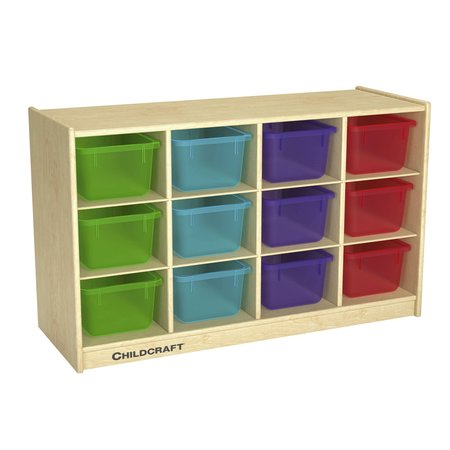 CHILDCRAFT Toddler Mobile Cubby Unit, 12 Translucent Color Trays, 38-3/8 x 13 x 24 Inches 2019884